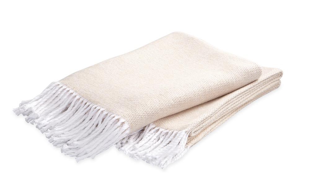 Pezzo Champagne Cotton Throw | Matouk Blankets at Fig Linens and Home