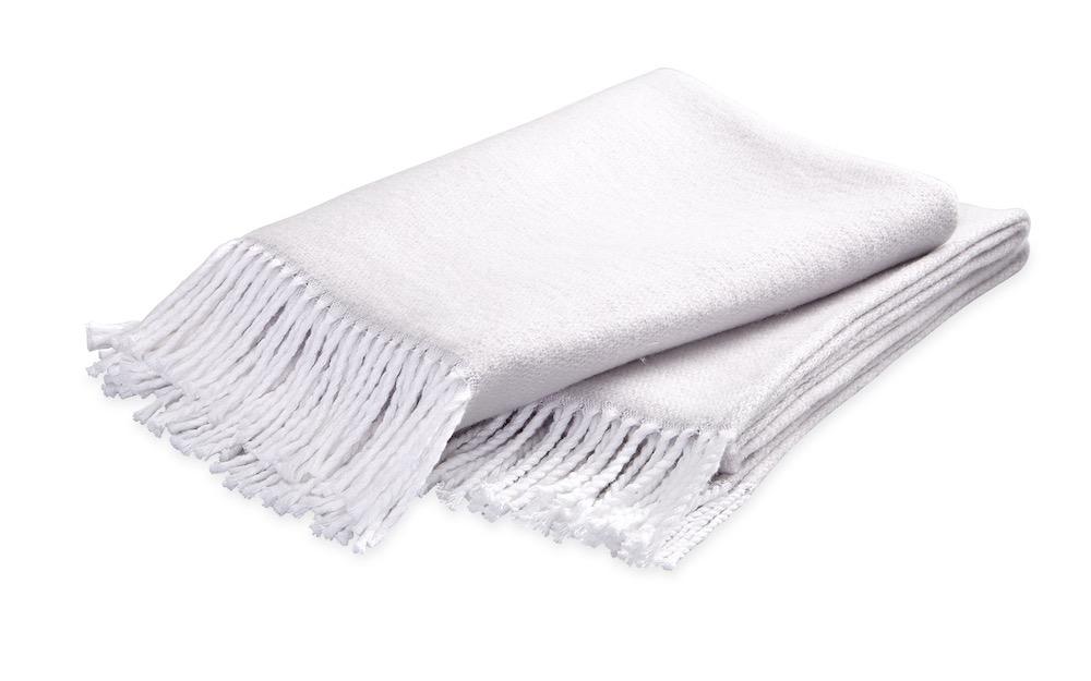 Pezzo Silver Cotton Throw | Matouk at Fig Linens and Home