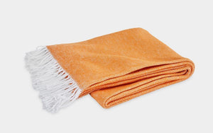 Pezzo Tangerine Cotton Throw | Matouk at Fig Linens and Home