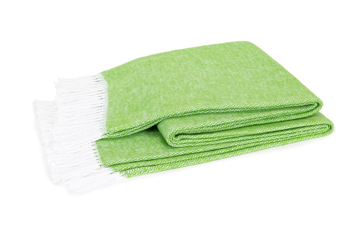 Pezzo Grass Green Cotton Throw | Matouk Blankets at Fig Linens and Home