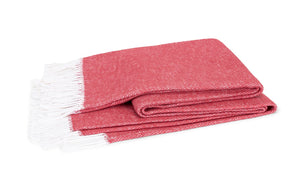 Pezzo Redberry Cotton Throw | Matouk Blankets at Fig Linens and Home