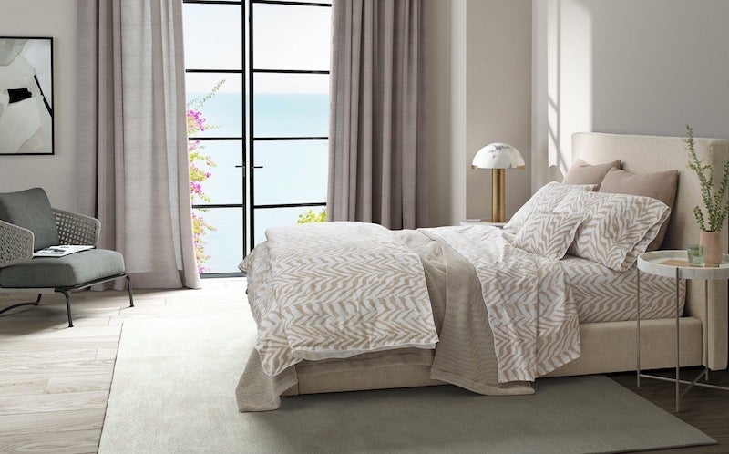 Quincy Sand Linens &amp; Bedding by Matouk Schumacher - Available at Fig Linens and Home