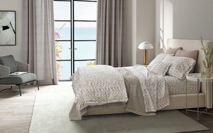 Quincy Sand Linens & Bedding by Matouk Schumacher - Available at Fig Linens and Home