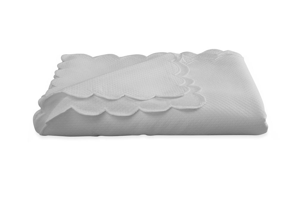 Silver Tablecloth | Round Matouk Table Cloth - Savannah Gardens easy-care matelasse