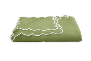 Spring Green Tablecloth | Round Matouk Table Cloth - Savannah Gardens easy-care matelasse