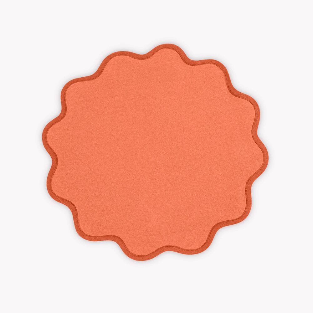 Matouk Scallop Round Placemat - Carnelian and Persimmon -  Circle Placemat