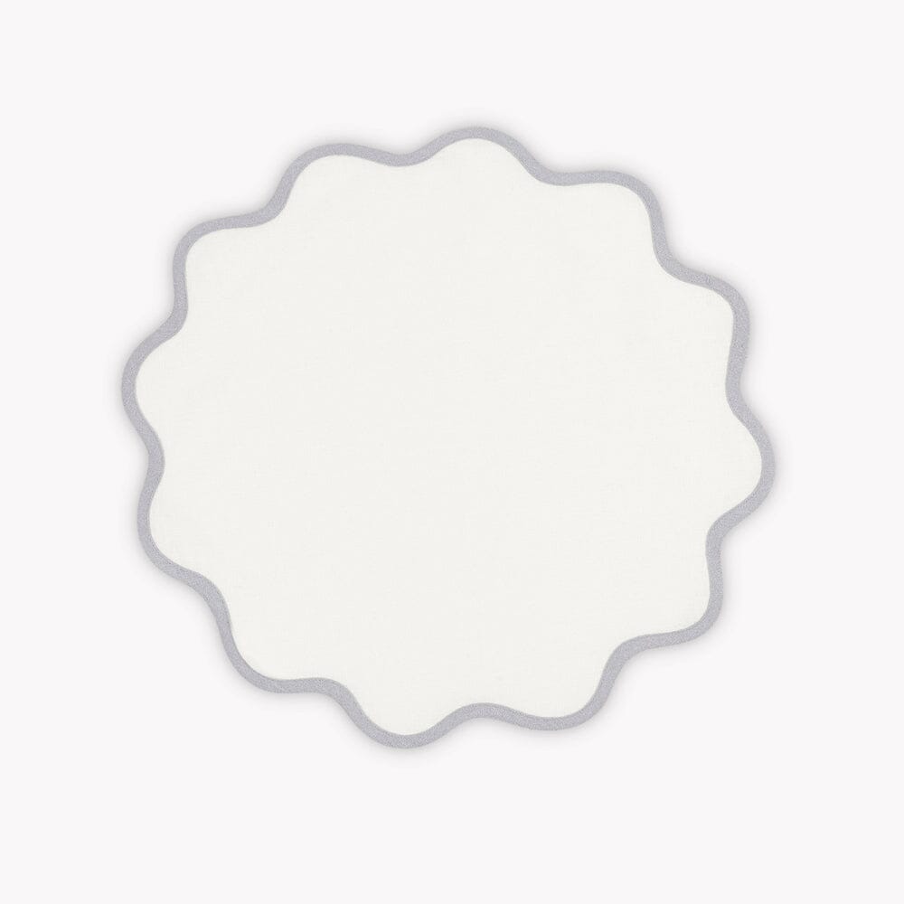 Matouk Scallop Round Placemat - Classic Grey -  Circle Placemat
