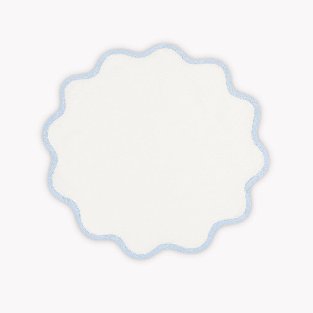 Matouk Scallop Round Placemat - Ice Blue -  Circle Placemat