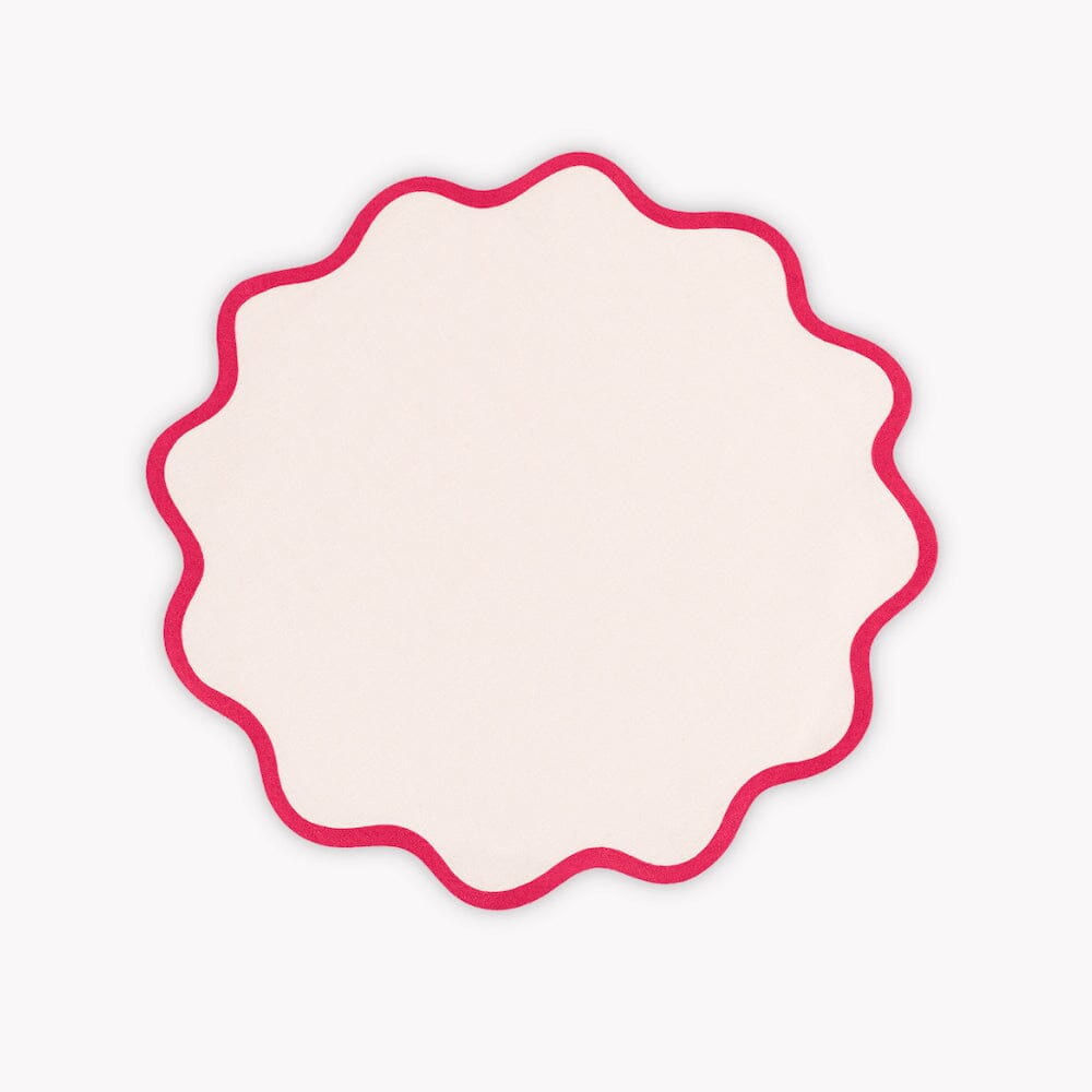Matouk Scallop Round Placemat - Pink and Azalea -  Circle Placemat