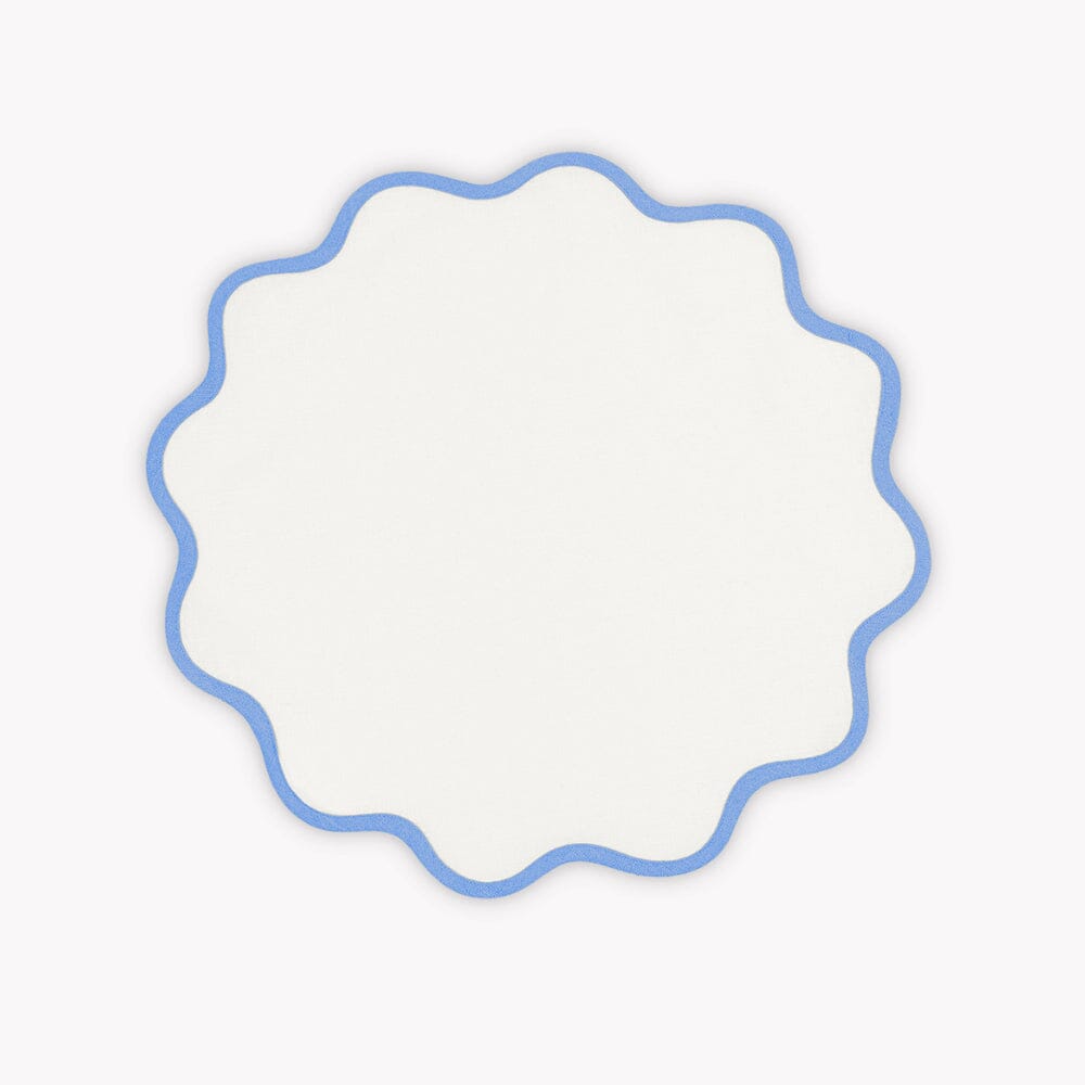 Matouk Scallop Round Placemat - Sky Blue -  Circle Placemat