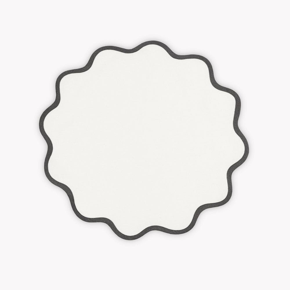 Matouk Scallop Round Placemat - Smoke Grey -  Circle Placemat