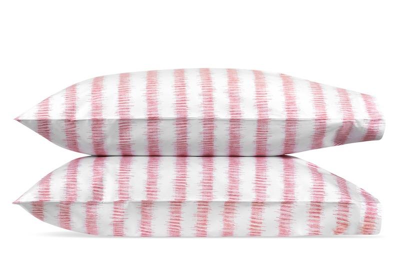 Matouk Schumacher Attleboro Pink Coral Pillowcases | Fig Linens