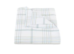 August Plaid Sea Duvet Cover | Matouk Schumacher at Fig Linens and Home