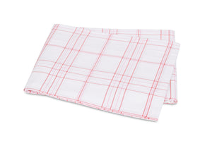August Plaid Peony Pink Flat Sheet | Matouk Schumacher at Fig Linens and Home