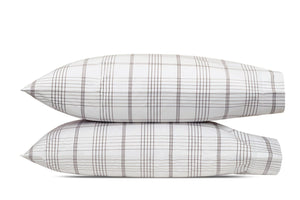August Plaid Sable Pillowcases | Matouk Schumacher at Fig Linens and Home