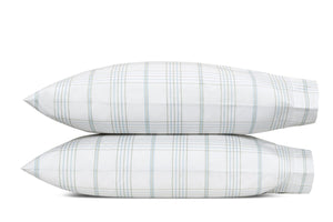 August Plaid Sea Pillowcases | Matouk Schumacher at Fig Linens and Home