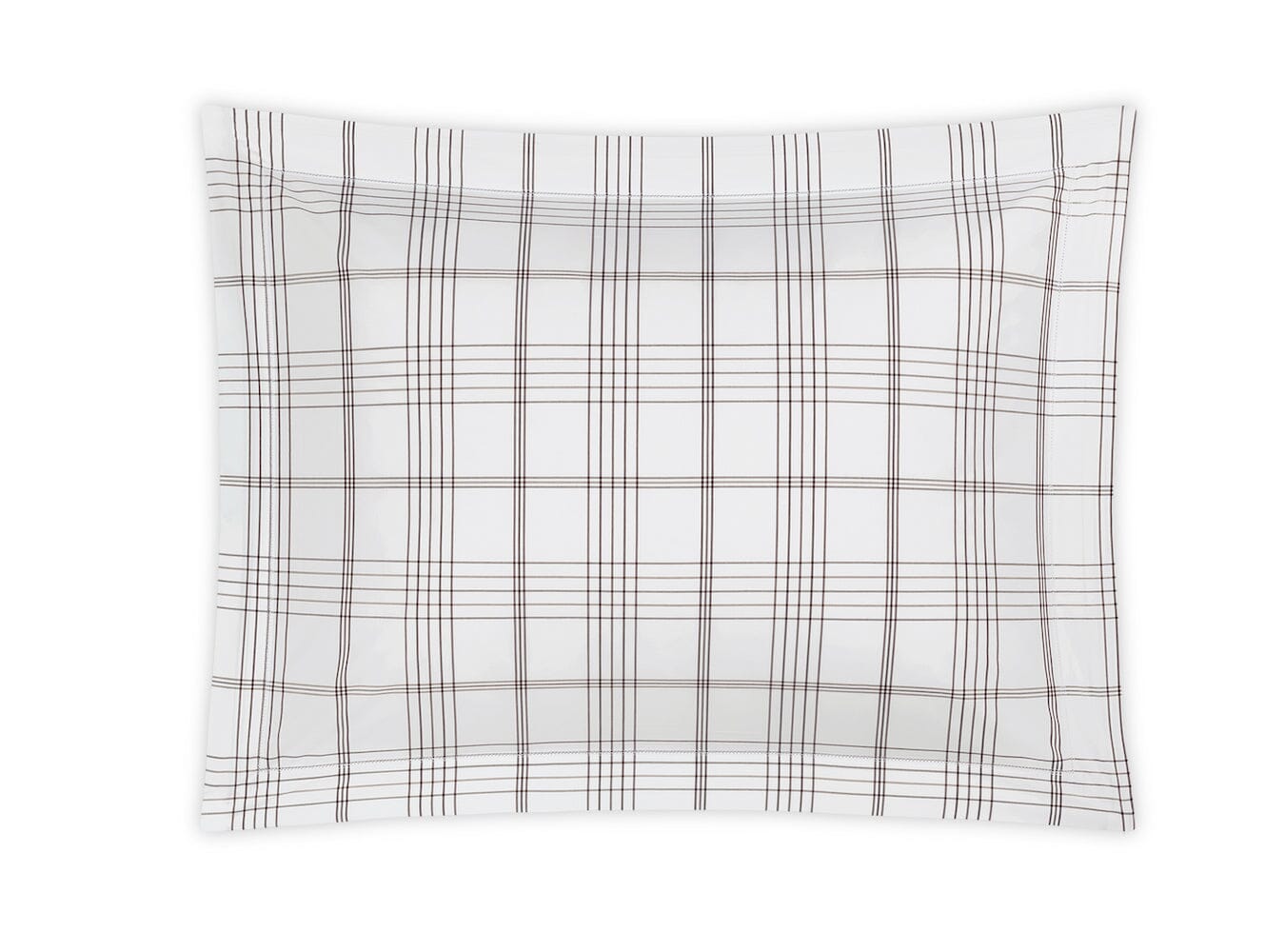 August Plaid Sable Pillow Sham | Matouk Schumacher at Fig Linens and Home