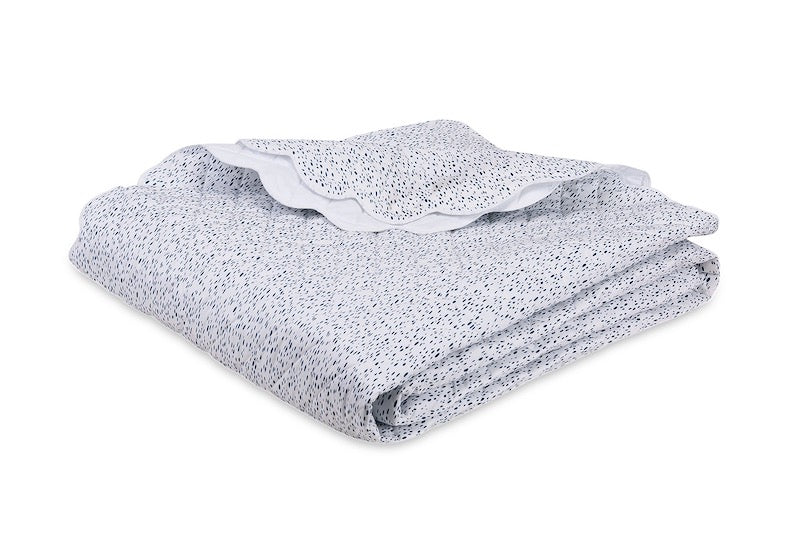 Celine Prussian Blue Quilted Coverlet by Matouk Schumacher | Fig Linens and Home