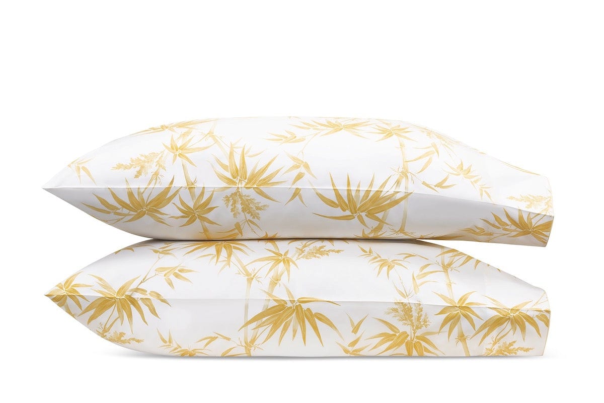 Pillowcases - Dominique Lemon Yellow Bedding by Matouk Schumacher at Fig Linens and Home