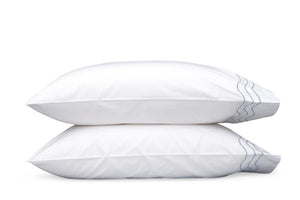 Matouk Serena Azure Pillowcases | Fig Linens and Home