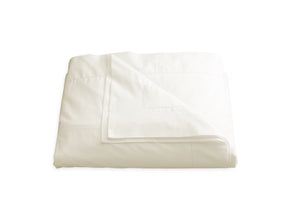 Matouk Sierra Hemstitch Ivory Duvet Cover | Percale Bedding at Fig Linens