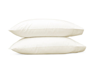 Matouk Sierra Hemstitch Ivory Pillowcases | Percale Bedding at Fig Linens