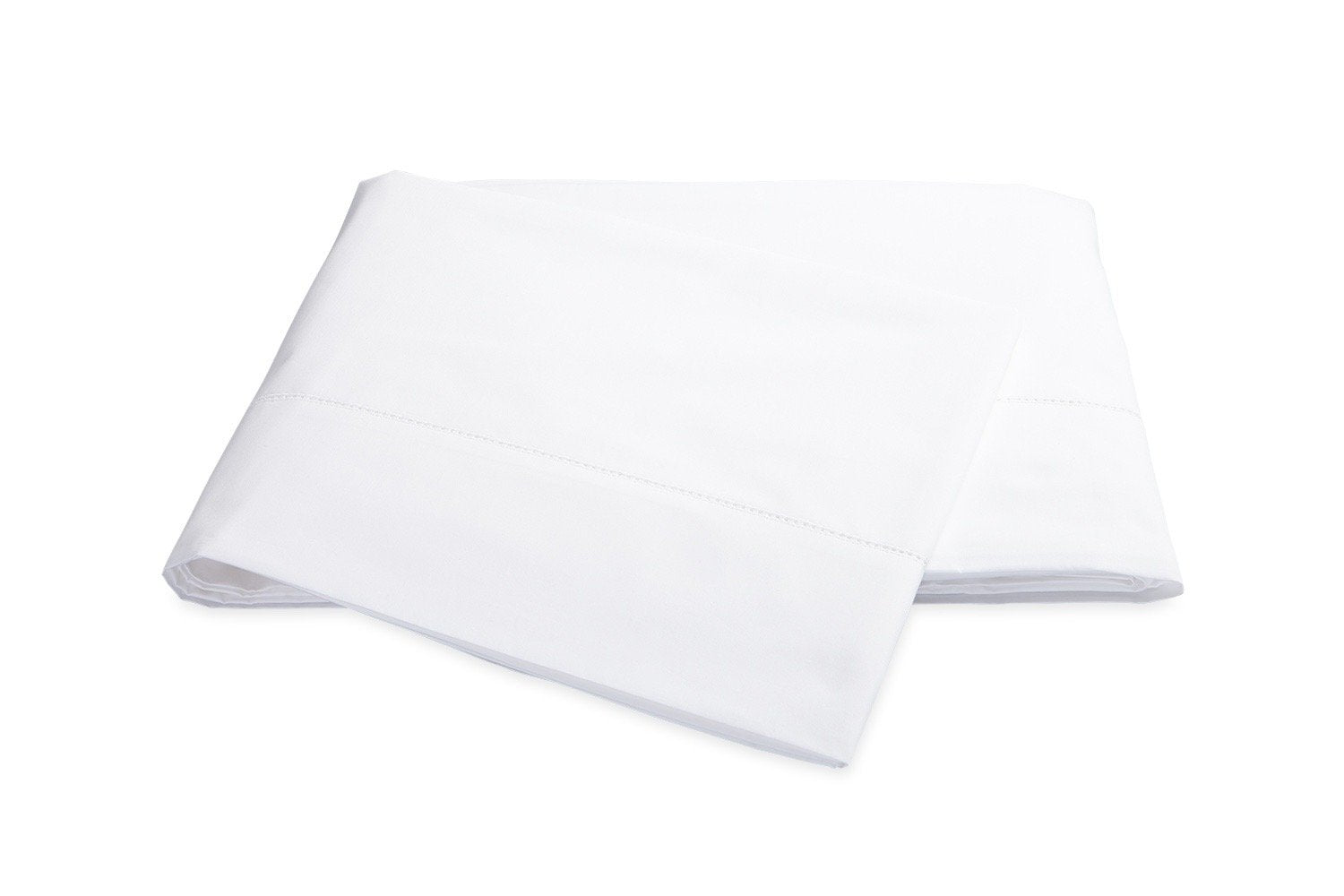Matouk Sierra Hemstitch White Flat Sheet | Percale Bedding at Fig Linens