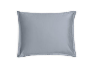 Matouk Pillow Sham - Talita Satin Stitch Hazy Blue - Giza Cotton Bedding at Fig Linens and Home