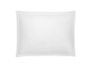 Matouk Pillow Sham - Talita Satin Stitch White - Giza Cotton Bedding at Fig Linens and Home