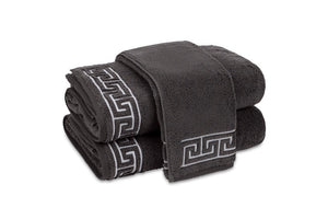 Adelphi Charcoal Towels - Embroidered Terry Matouk Towels