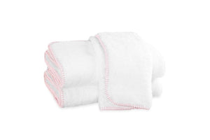 Matouk Whipstitch Pink Bath Towels | Fig Linens