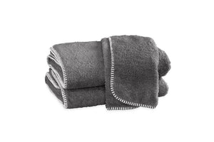 Matouk Whipstitch Smoke Gray Bath Towels | Fig Linens