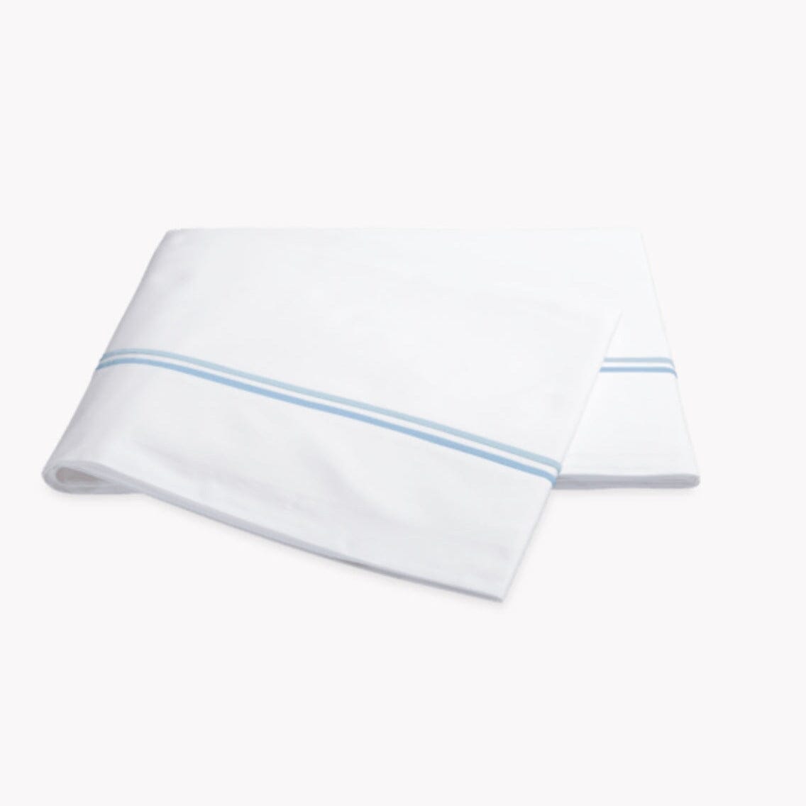 Matouk Essex Light Blue Bedding | Cotton Bed Sheets & Duvet Covers at Fig Linens and Home