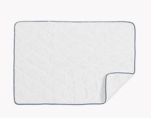 Cairo Quilted Tub Mat by Matouk | White with Sea Trim 