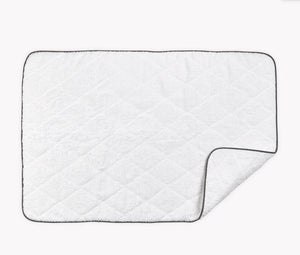 Cairo Quilted Tub Mat by Matouk | White with Smoke Gray Trim 