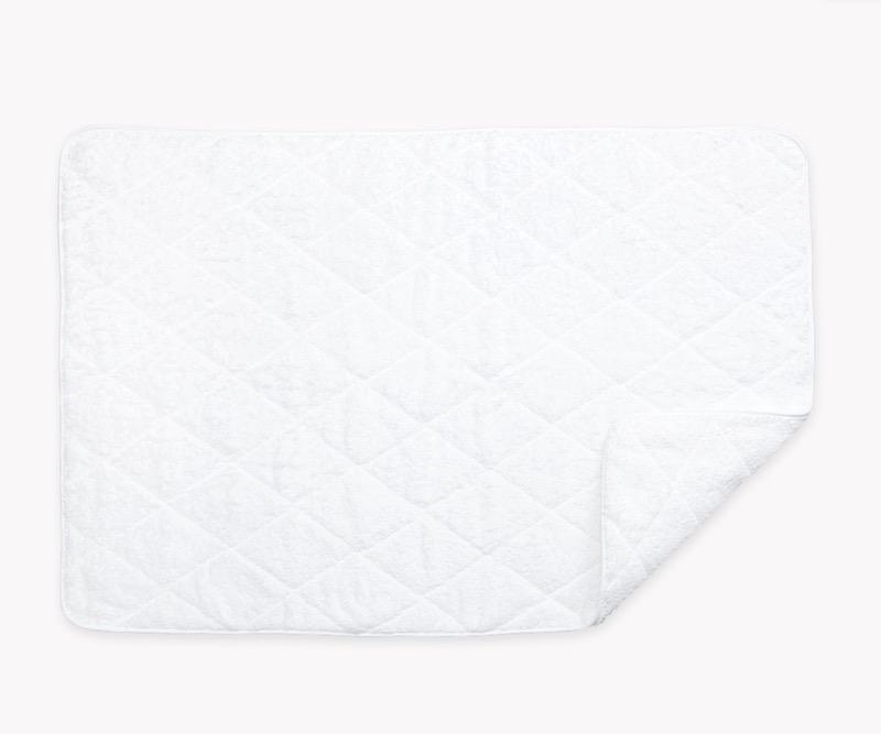 Cairo Quilted Tub Mat by Matouk | White with White Trim 