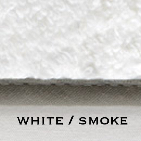 matouk smoke on white cairo towels with straight piping - Swatch