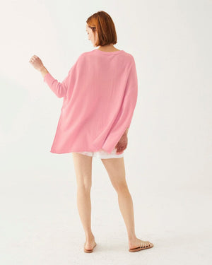 Rear View of Sweater - Catalina Impatiens Pink Sweater by Mer Sea at Fig Linens and Home