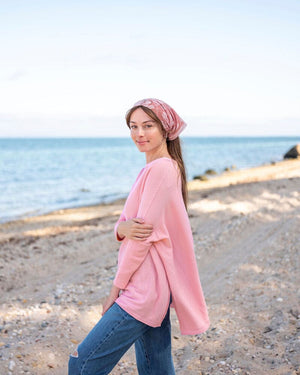Beach 2 - Catalina Impatiens Pink Sweater by Mer Sea at Fig Linens and Home