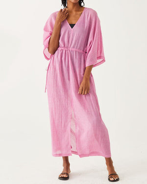 Breezy Kaftan Dress in Orchid by Mer Sea | Mersea Summer Dress on Model - Fig Linens and Home 4