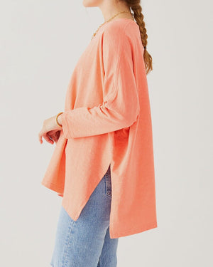 Catalina Long Sleeve Tee Shirt in Coral Rose by Mer Sea | Mersea Tee Shirts at Fig Linens and Home 4