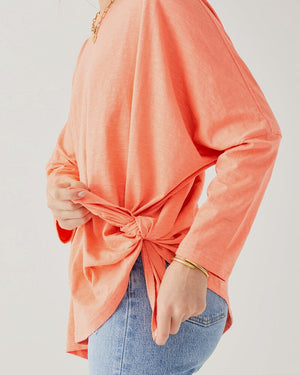 Catalina Long Sleeve Tee Shirt in Coral Rose by Mer Sea | Mersea Tee Shirts at Fig Linens and Home 8