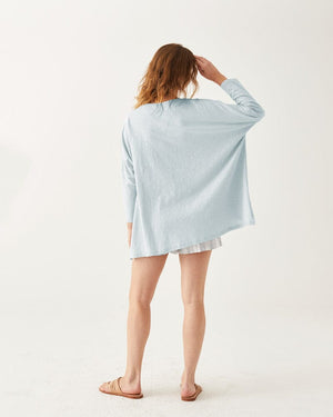 Mersea Catalina Slub Tee - Crystal Blue - Fig Linens and Home - Rear View