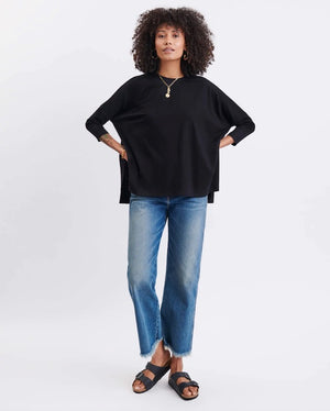 Mer sea Solid Black Catalina Slub Tee - oversized T-Shirts at Fig Linens and Home