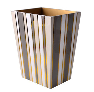 Bath Accessories - Catalina Natural Gold Wastebasket at Fig Linens and Home