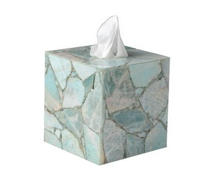 Taj Amazonite Boutique Tissue Box by Mike + Ally at Fig Linens