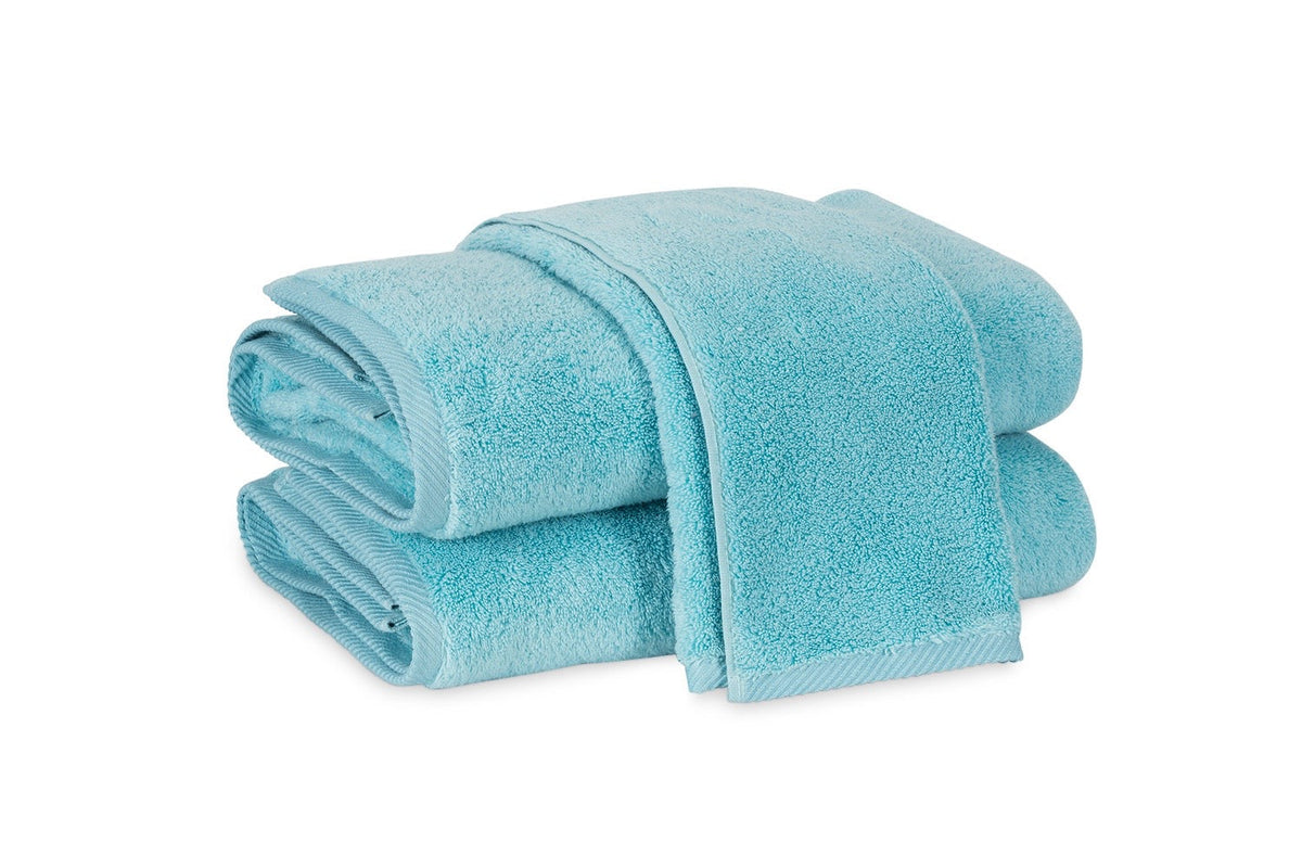 Matouk Milagro Bahama Blue Towels at Fig Linens and Home