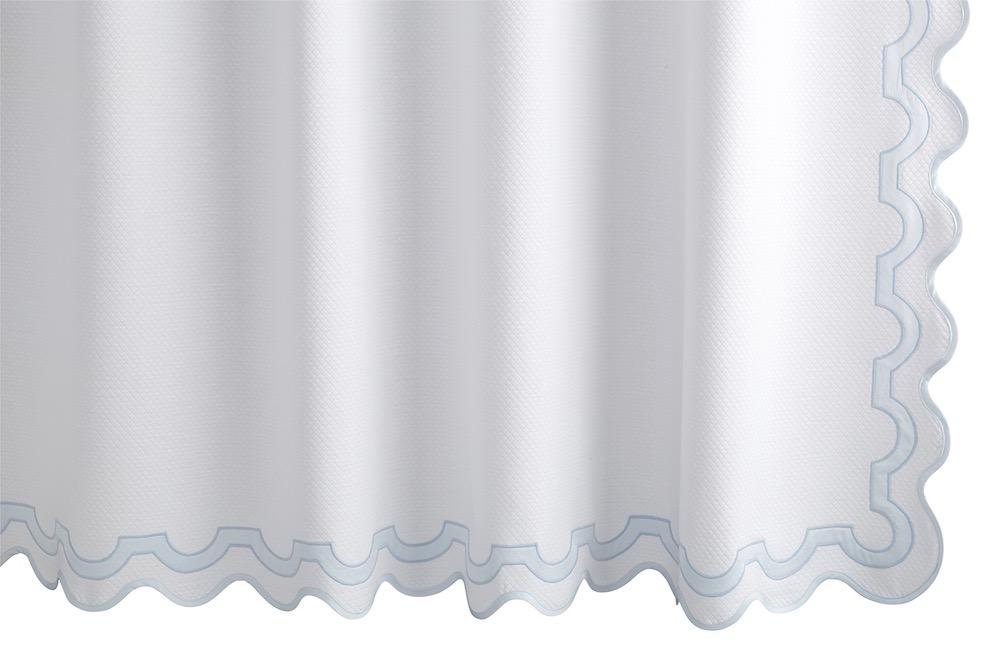 Mirasol Blue Shower Curtain | Matouk Bath at Fig Linens and Home