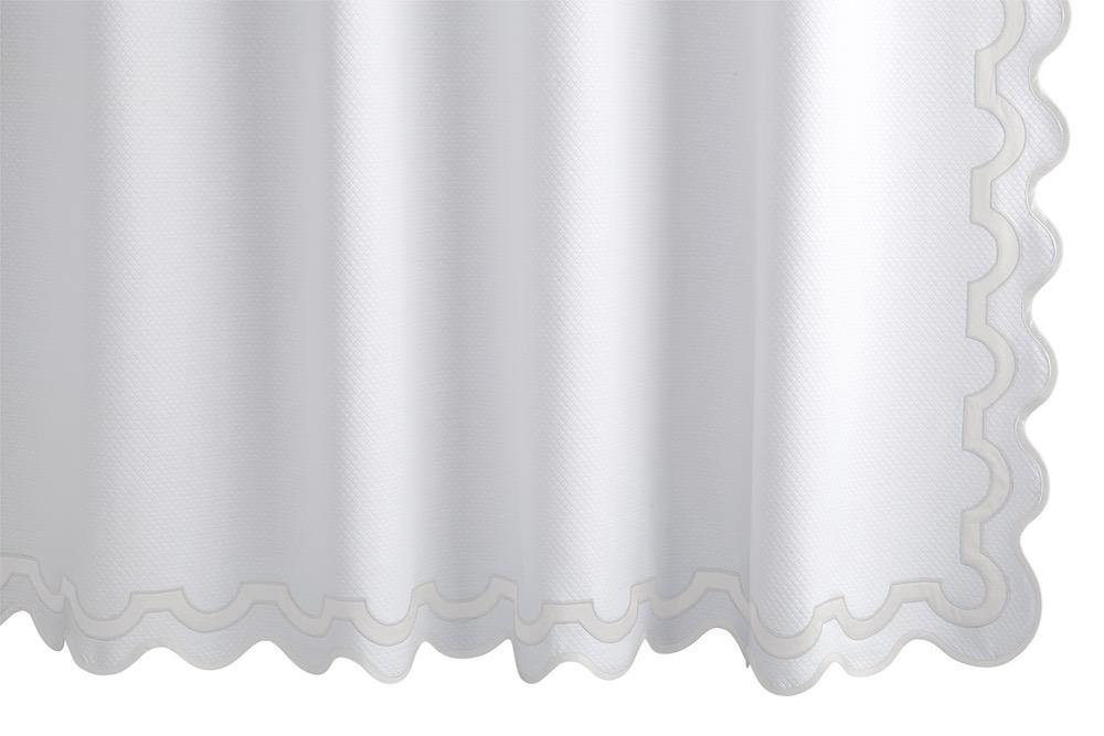 Mirasol Bone Shower Curtain | Matouk Bath at Fig Linens and Home