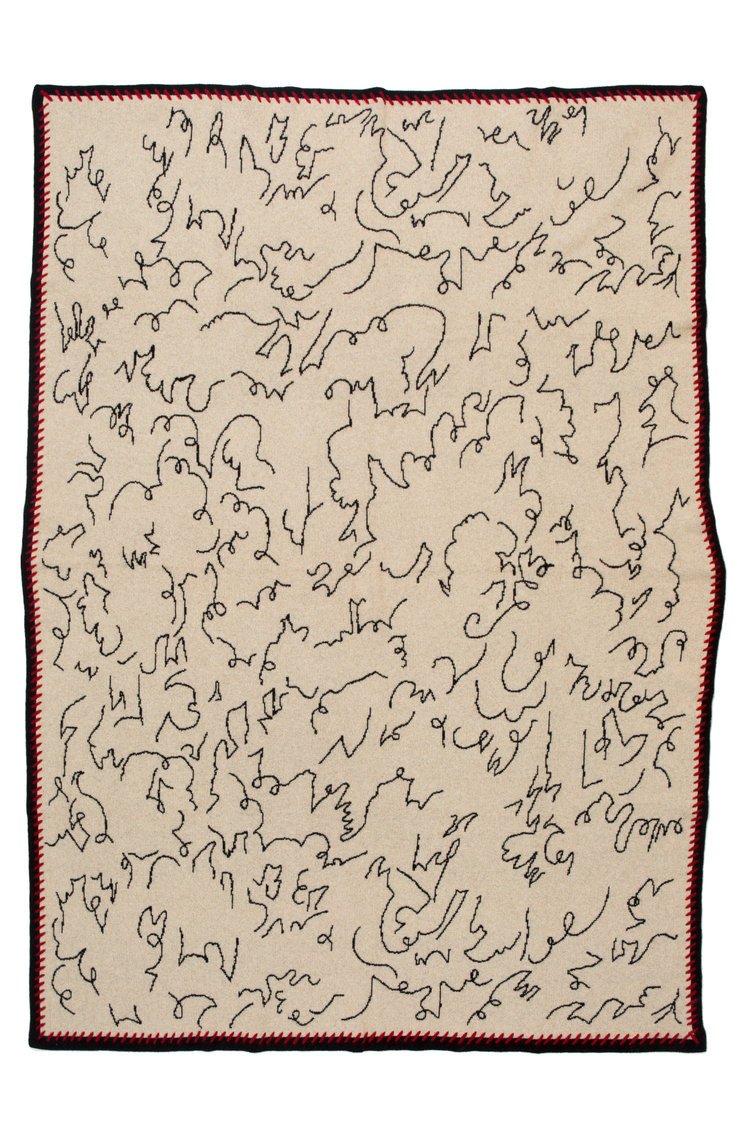 Modern Calligraphy Cashmere Throw